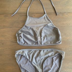 gray mesh bikini
